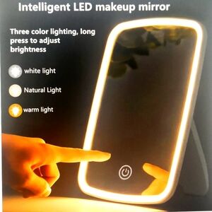 Modern LED Makeup Mirror with 3-Color Lighting, Touch Control